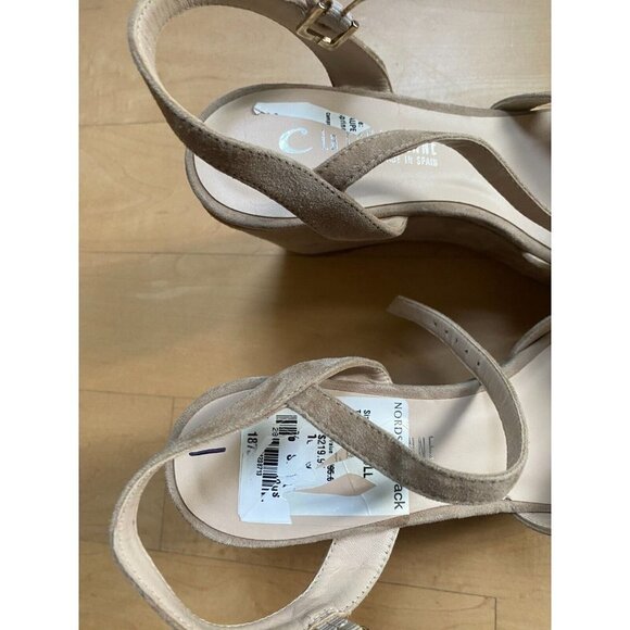 New La Canadienne platform wedge sandals taupe BNWT sz 38 Spain - Picture 3 of 7